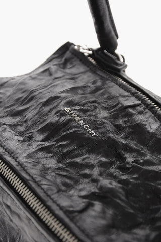 Leather PANDORA Bowler bag with Removable Shoulder Strap