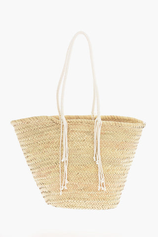 Rafia RETRO NOSTALGIA Maxi Basket Bag with Sequined Embroidery DAVID KRAMER