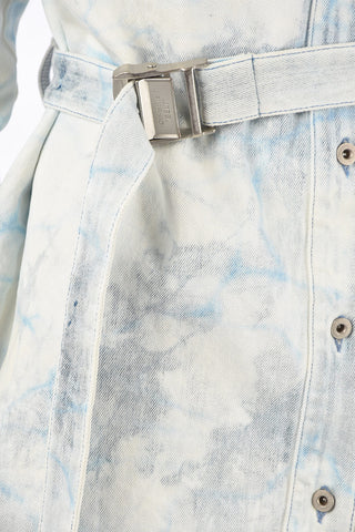 Chemisier in Denim Water Super Bleach con Cintura