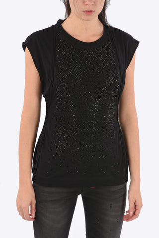 Rhinestone Embellished T-KALY Top