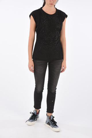 Rhinestone Embellished T-KALY Top