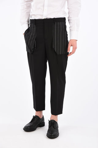 Slim Fit Pants with Striped Details