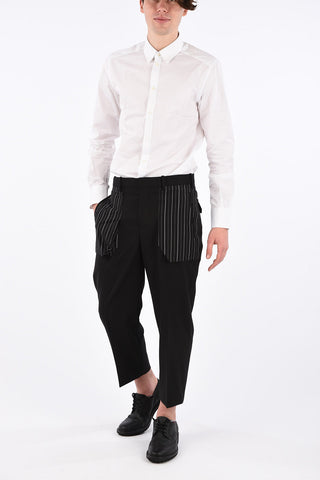 Slim Fit Pants with Striped Details