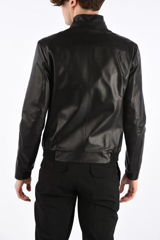 Leather Jacket with Zip Closure