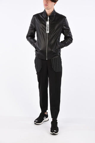 Leather Jacket with Zip Closure