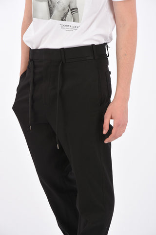 Belt Loops Trousers with Elastic Ankle Band