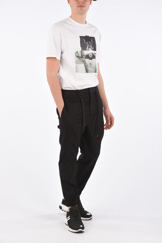 Belt Loops Trousers with Elastic Ankle Band