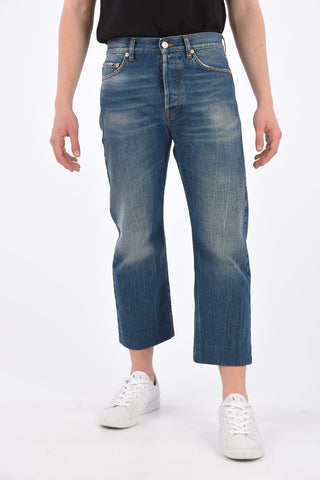 Cropped Jeans with Belt Loops 21 Cm