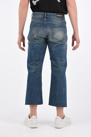 Cropped Jeans with Belt Loops 21 Cm