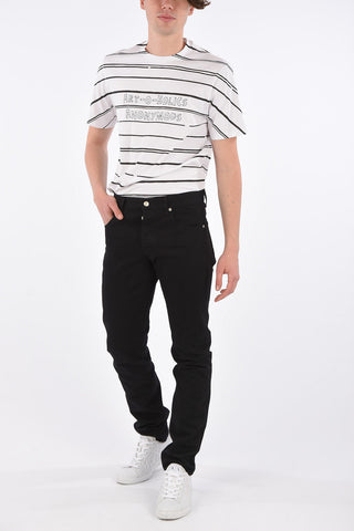 Tapered Fit Jeans with Emboriedered Pocket