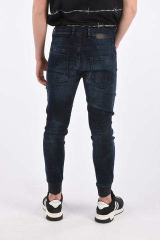 13cm Distressed Jeans with Elastic Ankle Band