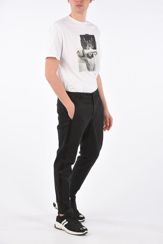 Piping Pants with Elastic Ankle Band