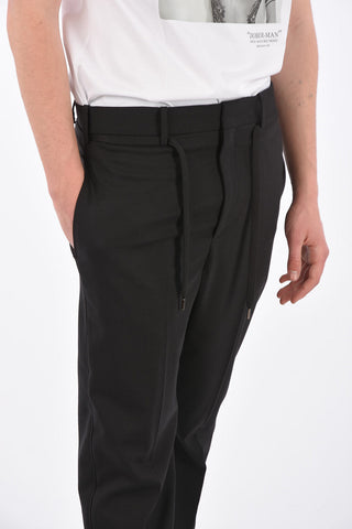 Dropped Crotch Fit Pants with Elastic Ankle Band