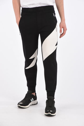 Pantalone Jogger in Felpa con Elastico in Vita