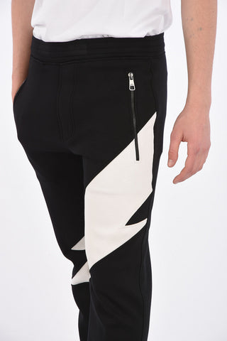 Pantalone Jogger in Felpa con Elastico in Vita
