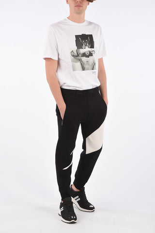 Pantalone Jogger in Felpa con Elastico in Vita