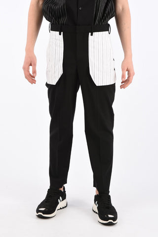 Slim Fit Pants with Striped Details