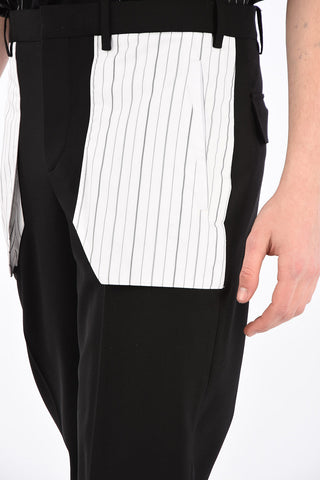 Slim Fit Pants with Striped Details