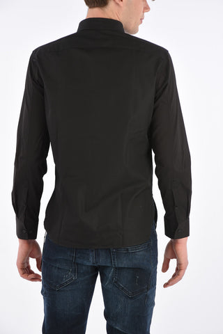 Camicia Bicolore con Stampa Fulmini