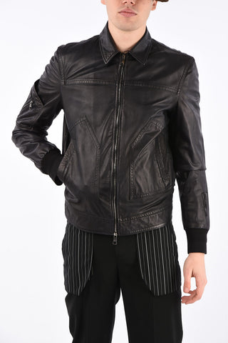 Leather Jacket with Zip Closure