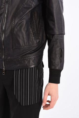 Leather Jacket with Zip Closure