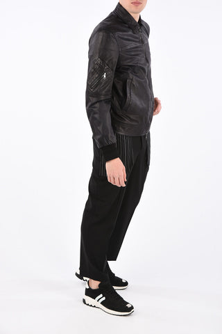 Leather Jacket with Zip Closure