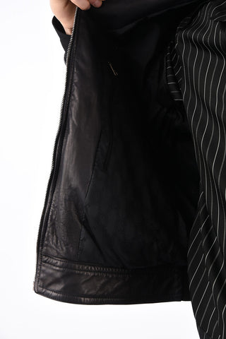 Leather Jacket with Zip Closure