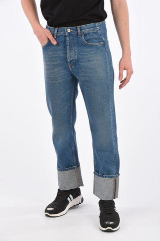 Cuffed Hem Straight Fit Jeans 22 Cm