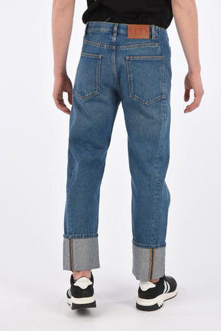 Cuffed Hem Straight Fit Jeans 22 Cm