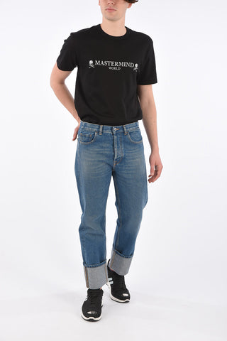 Cuffed Hem Straight Fit Jeans 22 Cm