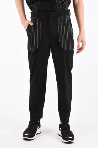Slim Fit Pants with Striped Details