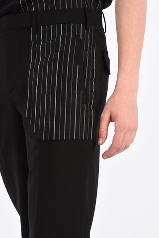 Slim Fit Pants with Striped Details