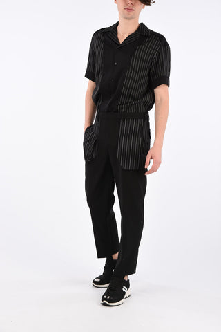 Slim Fit Pants with Striped Details