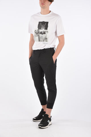 Slim Fit Pants with Elastic Ankle Band