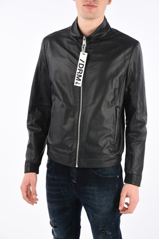 Leather Jacket with Zip Closure