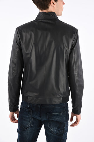 Leather Jacket with Zip Closure
