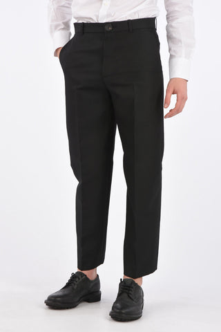 Pantaloni Crop con Tasche a Filo