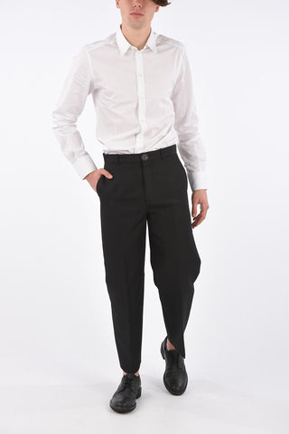 Pantaloni Crop con Tasche a Filo