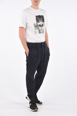 Belt Loops Trousers with Elastic Ankle Band
