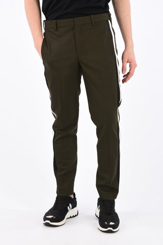 Pantalone Piping Slim Fit con Zip alla Caviglia
