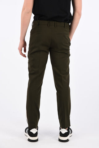Pantalone Piping Slim Fit con Zip alla Caviglia