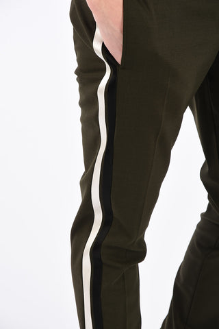 Pantalone Piping Slim Fit con Zip alla Caviglia