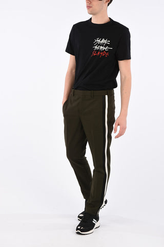 Pantalone Piping Slim Fit con Zip alla Caviglia