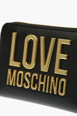 LOVE Portafoglio SLG GOLD METAL LOGO in Ecopelle