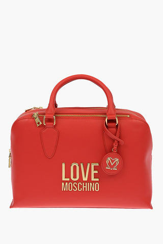 LOVE Borsa a Mano GOLD METAL LOGO in Ecopelle