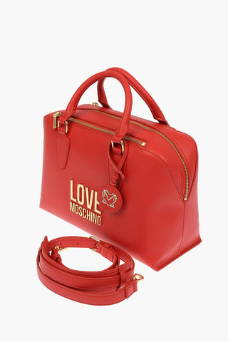 LOVE Borsa a Mano GOLD METAL LOGO in Ecopelle