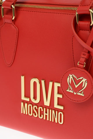 LOVE Borsa a Mano GOLD METAL LOGO in Ecopelle