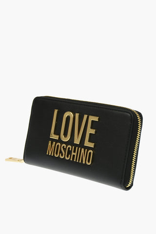 LOVE Portafoglio SLG GOLD METAL LOGO in Ecopelle