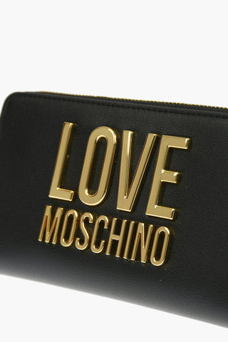 LOVE Portafoglio SLG GOLD METAL LOGO in Ecopelle