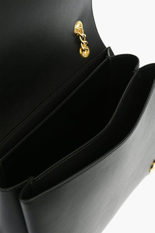 LOVE Faux Leather GOLD METAL LOGO Shoulder Bag